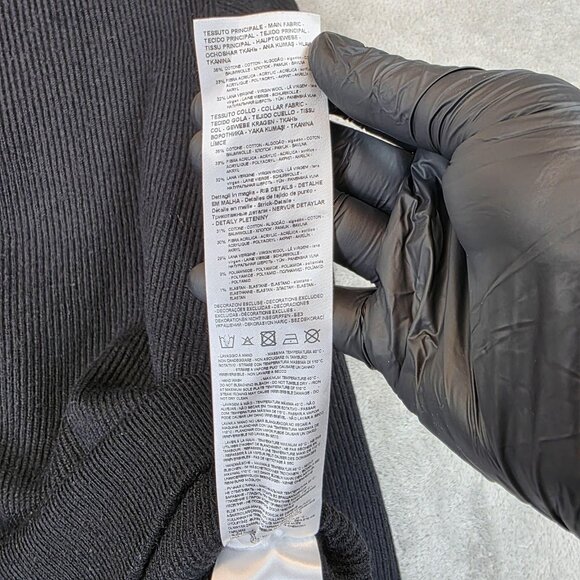 Armani Exchange A|X Sweater Mens Medium Black Half Zip Mock Neck Ribbed Knit - Picture 9 of 11